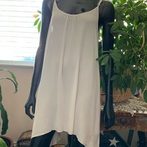 “ELAN” Elegant Relaxed Unsymmetrical White Dress   Size M